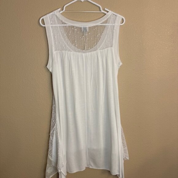 Cupio Layered Embroidered White Tank Top Womens Size M BNWT - Picture 2 of 6